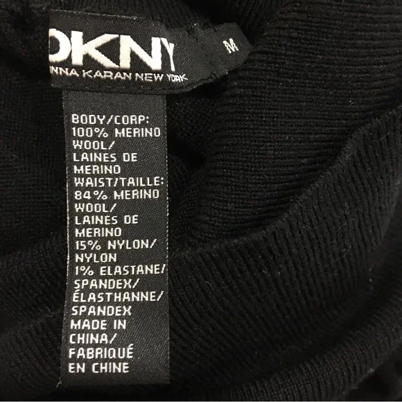 DKNY unusual black wool skirt